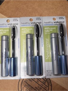 3 Neutrogena Healthy Volume Waterproof Mascara - Carbon Black with Silver Tube